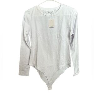 MANGOPOP White Long Sleeves Medium Bodysuit BNWT